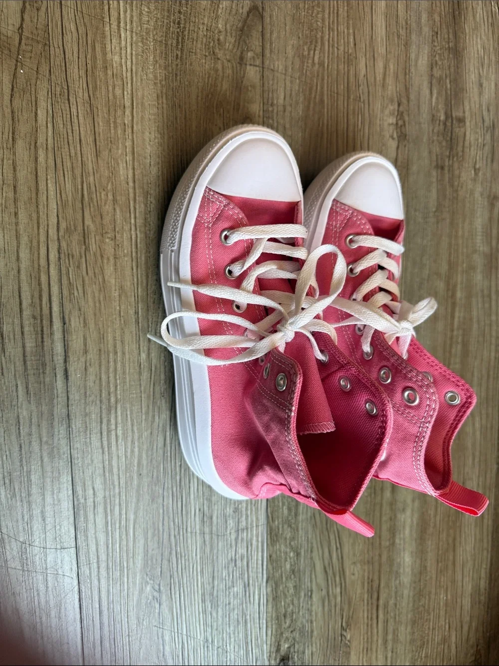 Kids Pink High-Top Converse Canvas Sneakers